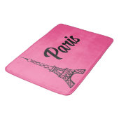 Tapis De Bain Tour Eiffel Paris rose vif Mat Tapis (Angle)
