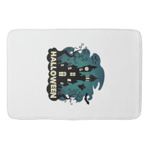 Tapis De Bain Tour horloge chauves-souris fantôme Halloween mais
