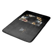 Tapis De Bain tourbillon de marbre floral de luxe noir & or (Angle)