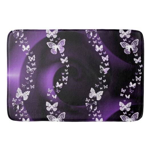 Tapis De Bain Tourbillon de papillon pourpre (Devant)