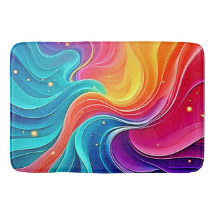 Tapis De Bain Tourbillon d'énergie arc-en-ciel : Art du flux vib