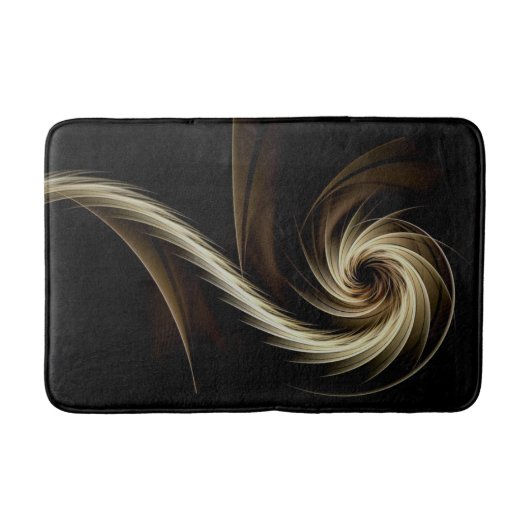 Tapis De Bain Tourbillon doré sur fond noir (Devant)