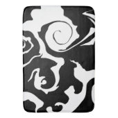 Tapis De Bain Tourbillon noir et Marbre blanc moderne (devant Vertical)