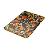 Tapis De Bain tourbillons fleuris jaune orange automne feuilles (Angle)
