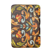 Tapis De Bain tourbillons fleuris jaune orange automne feuilles (Devant (Vertical))