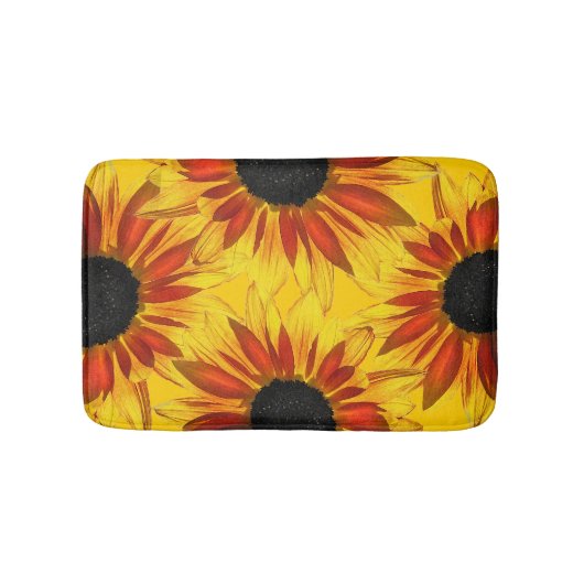 Tapis De Bain Tournesol Abstrait de chaume de fleurs (Devant)