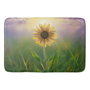Tapis De Bain Tournesol Fluisant dans le pré vert