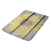 Tapis De Bain Tournesol Rustique Sur Bois (Angle)