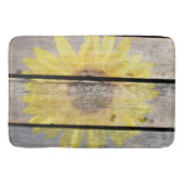 Tapis De Bain Tournesol Rustique Sur Bois (Devant)