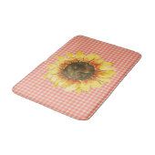 Tapis De Bain Tournesol sur Gingham (Angle)
