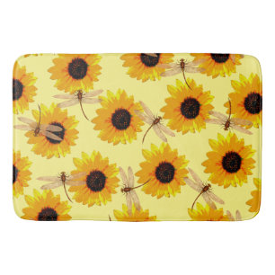 Tapis De Bain Tournesols Et libellules,