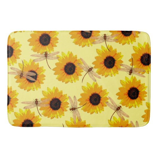 Tapis De Bain Tournesols Et libellules, (Devant)