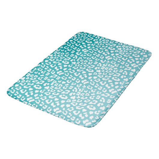Tapis De Bain Tourquoise Leopard Patters (Angle)