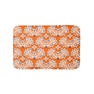 Tapis De Bain Tradition scandinave : Mosaïque florale ethnique.