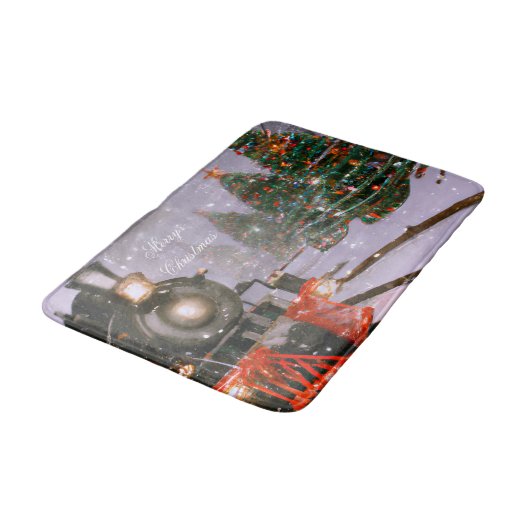 Tapis De Bain Train forestier de Noël (Angle)