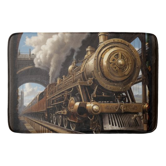 Tapis De Bain Train Steampunk et pont victorien (Devant)