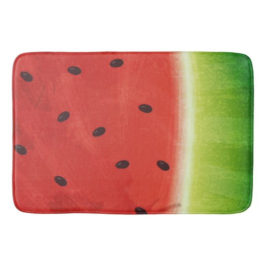 Tapis De Bain Tranche de pastèque géante à l'aquarelle mignonne (Devant)
