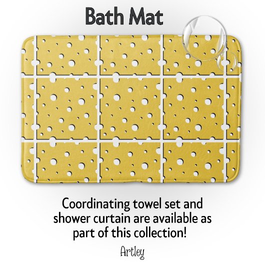 Tapis De Bain Tranches de fromage blanc jaune doux