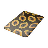 Tapis De Bain Tranches de Papaya sur brun foncé (Angle)