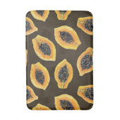 Tapis De Bain Tranches de Papaya sur brun foncé (Devant (Vertical))