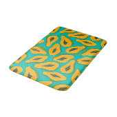 Tapis De Bain Tranches de papaye turquoise (Angle)
