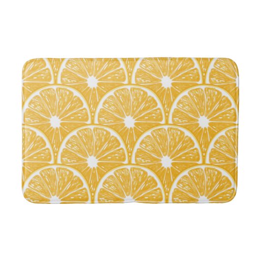 Tapis De Bain Tranches orange, motif de fruits tropicaux (Devant)