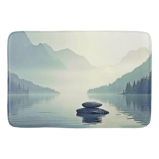 Tapis De Bain Tranquil Mountain Lake Serenity (Devant)