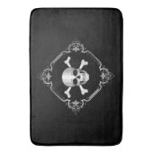 Tapis De Bain Traverses/Jolly roger/Pirate/Noir/Argent Bath Ma (devant Vertical)