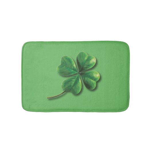 Tapis De Bain Trèfle irlandais vert moderne (Devant)