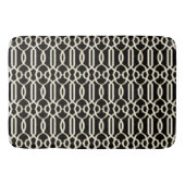 Tapis De Bain Trellis en treillis élégant Motif noir blanc (Devant)