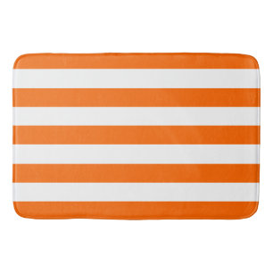 Tapis De Bain Trendy Bright Summer Hot Orange Horizontal Stripes