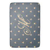 Tapis De Bain Trendy Gold Triangles Confetti sur Monogramme gris (devant Vertical)