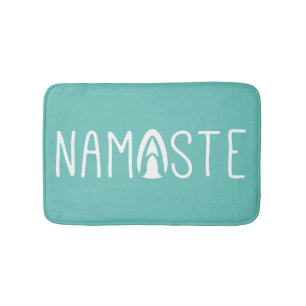 Tapis De Bain Trendy Namaste Yoga Vert et Blanc