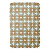 Tapis De Bain Trendy Teal Caramel Retro Groovy Flowers Seamless (devant Vertical)