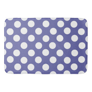 Tapis De Bain Très Peri pourpre perwinkle blanc pois