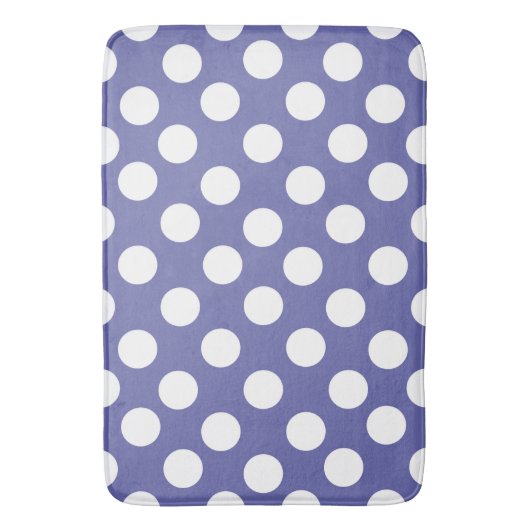 Tapis De Bain Très Peri | pourpre perwinkle blanc pois   (devant Vertical)