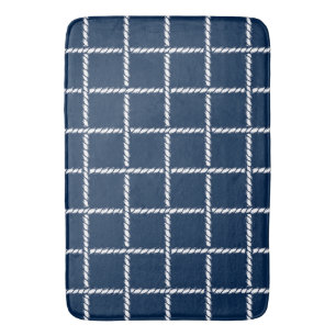 Tapis De Bain Tressé de corde nautique – Navy Coastal