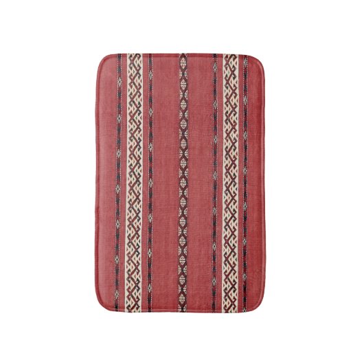 Tapis De Bain Triangle Bande Kilim II Rouge Noir Blanc (Devant (Vertical))