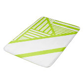 Tapis De Bain Triangle en Lime Vert et Blanc (Angle)