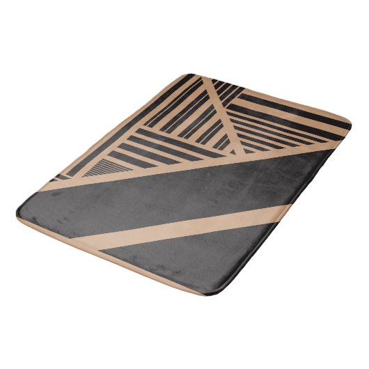 Tapis De Bain Triangle en tan et noir (Angle)