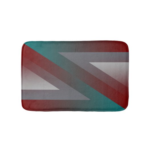Tapis De Bain triangle gris bordeaux turquoise (Devant)