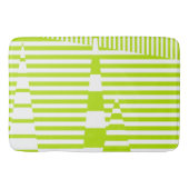 Tapis De Bain Triangle - Lime vert et blanc (Devant)