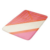 Tapis De Bain Triangle rayures en rose, orange et crème (Angle)