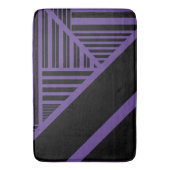 Tapis De Bain Triangle rayures en violet et noir (devant Vertical)