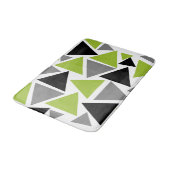 Tapis De Bain Triangles aléatoires Lime Vert gris noir blanc (Angle)