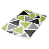 Tapis De Bain Triangles aléatoires Lime Vert gris noir blanc (Angle)