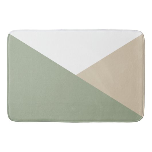 Tapis De Bain Triangles de blocs de couleur modernes Vert sauge (Devant)