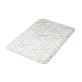 Tapis De Bain Triangles dorés Chic Blanc Moderne Glamour (Angle)