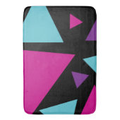 Tapis De Bain Triangles en rose, violet, bleu et noir (devant Vertical)