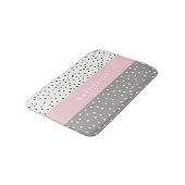 Tapis De Bain Triangles et points géométriques élégants en gris (Angle)
